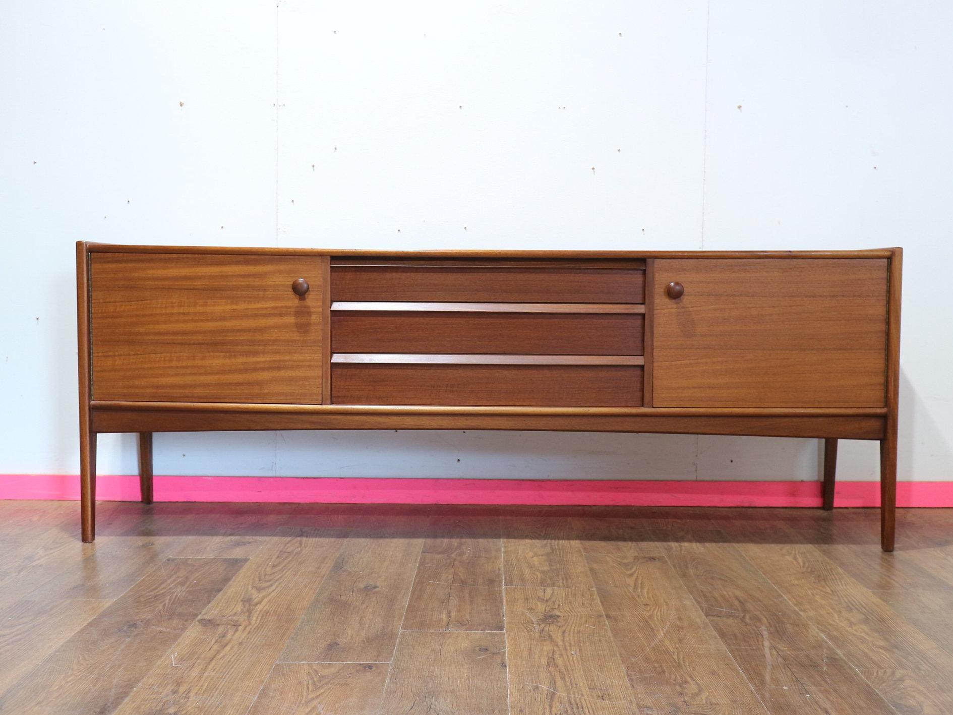 Mid-Century Modern Mid Century Modern Vintage Teak Afromosia Sideboard Credenza by Younger For Sale