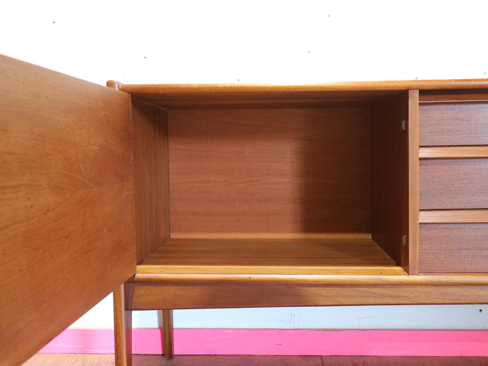 Mid Century Modern Vintage Teak Afromosia Sideboard Credenza by Younger In Good Condition For Sale In Los Angeles, CA