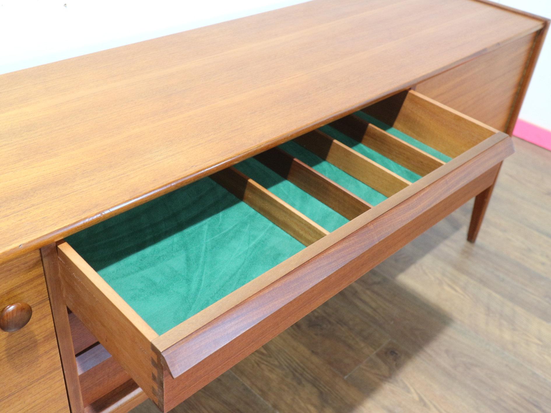 20th Century Mid Century Modern Vintage Teak Afromosia Sideboard Credenza by Younger For Sale