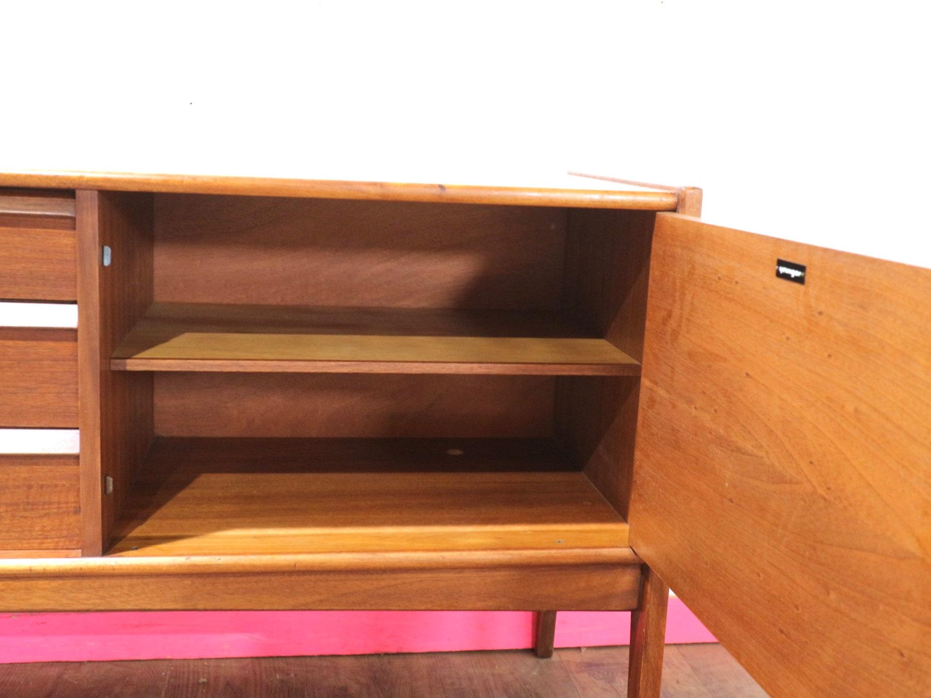 Mid Century Modern Vintage Teak Afromosia Sideboard Credenza by Younger For Sale 2