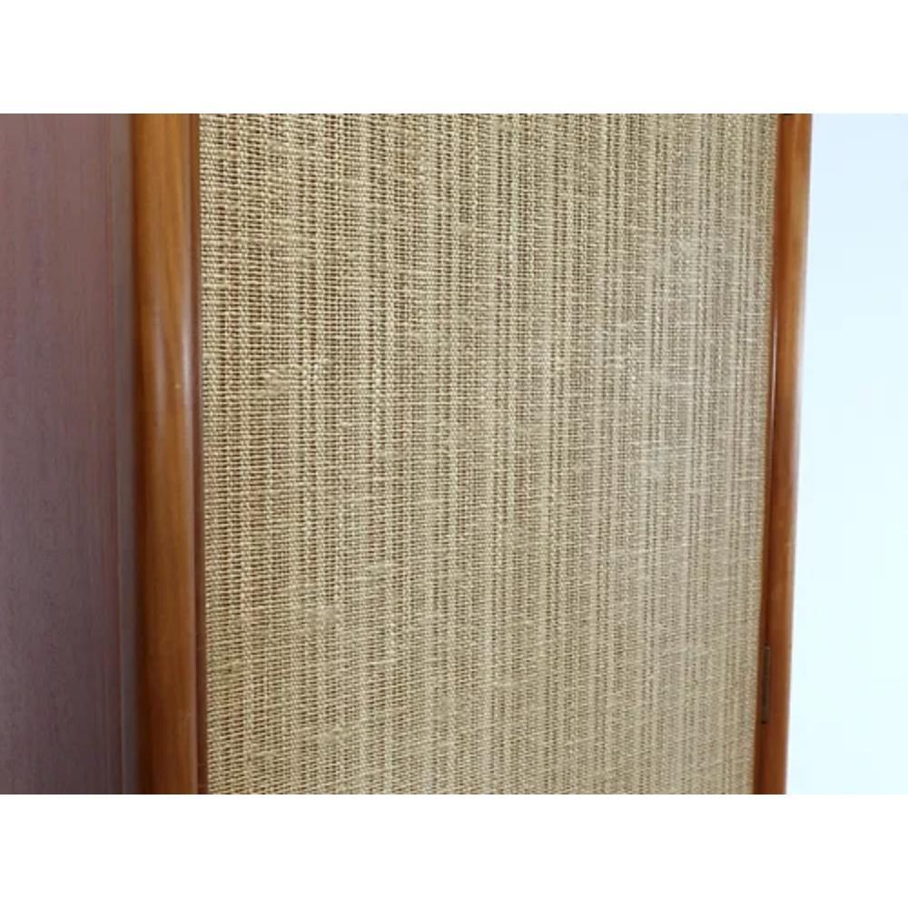 Mid Century Modern Vintage Teak and Rattan Pair of Armoires Wardrobes In Good Condition In Los Angeles, CA