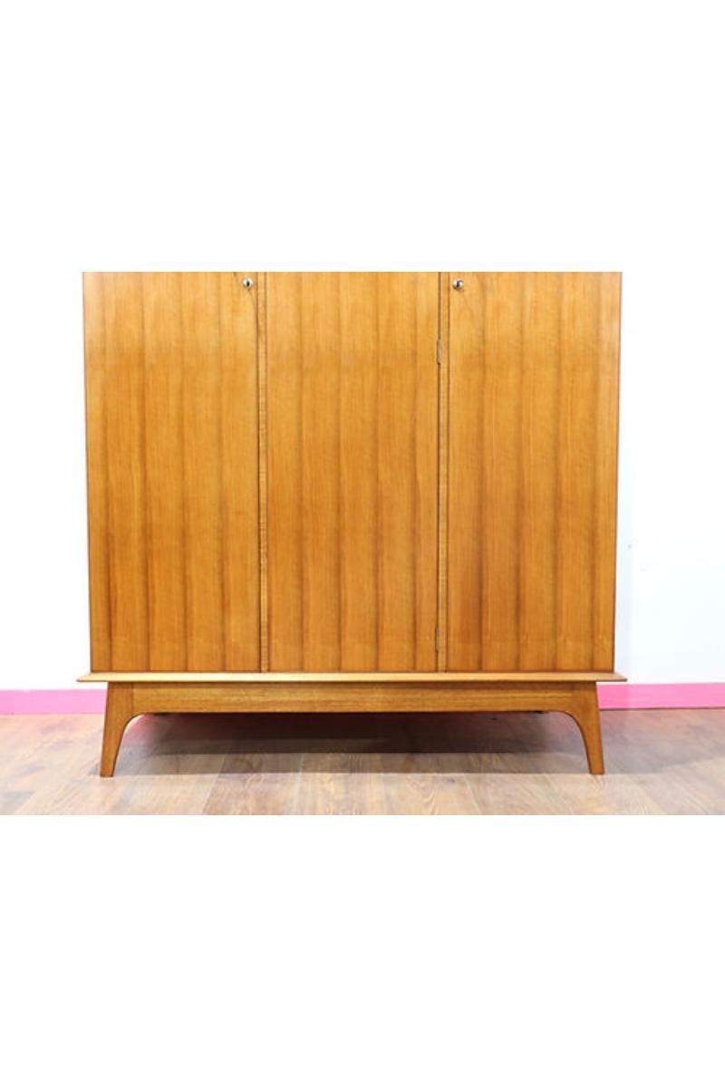 Mid Century Modern Vintage Teak Armoire Wardrobe by Alfred Cox Danish Style 3