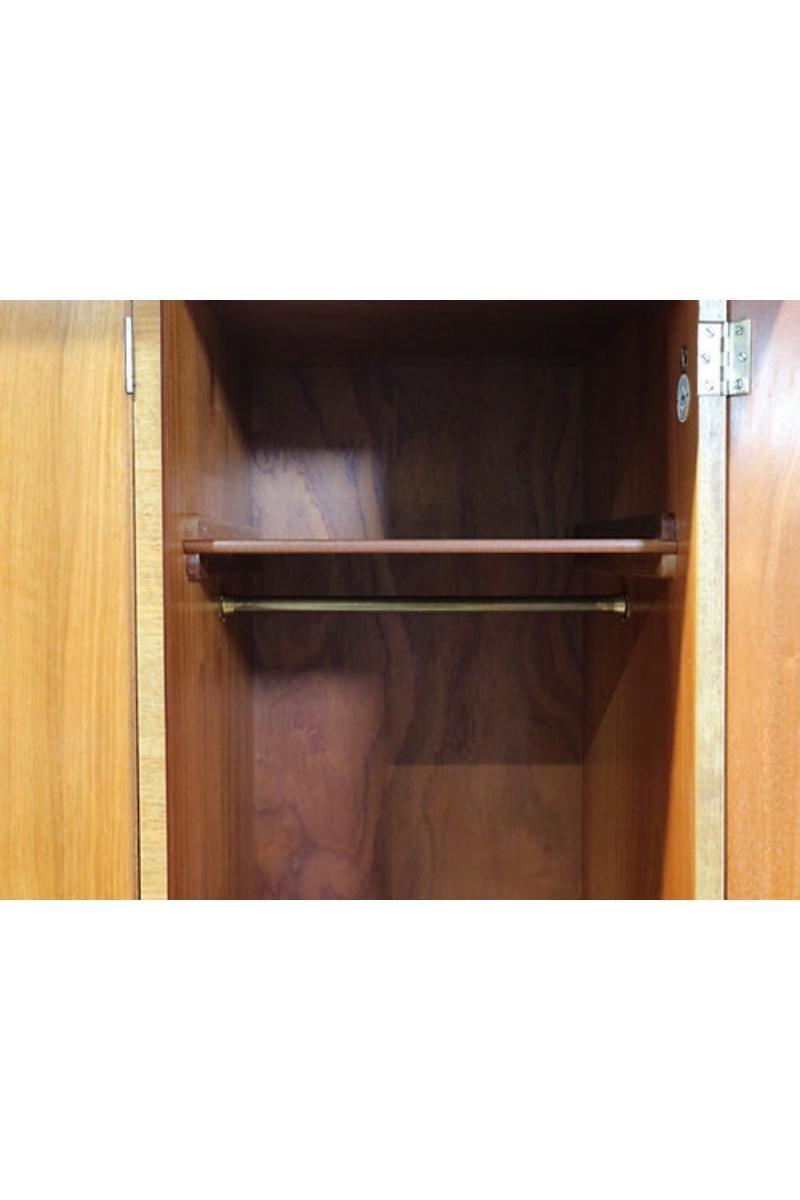 British Mid Century Modern Vintage Teak Armoire Wardrobe by Alfred Cox Danish Style