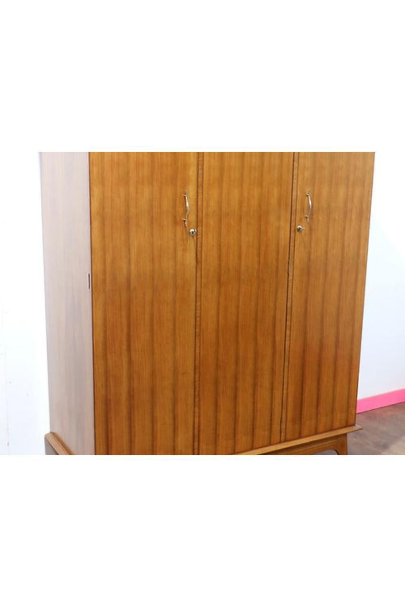 Mid Century Modern Vintage Teak Armoire Wardrobe by Alfred Cox Danish Style In Good Condition In Los Angeles, CA