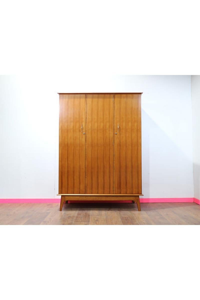 20th Century Mid Century Modern Vintage Teak Armoire Wardrobe by Alfred Cox Danish Style