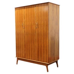 Mid Century Modern Vintage Teak Armoire Wardrobe by Alfred Cox Danish Style