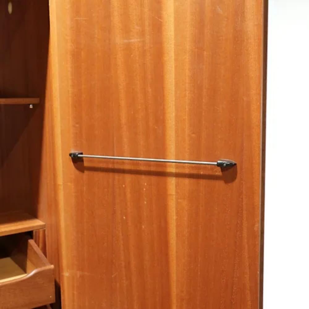 Mid Century Modern VIntage Teak Armoire Wardrobe by G Plan In Good Condition For Sale In Los Angeles, CA