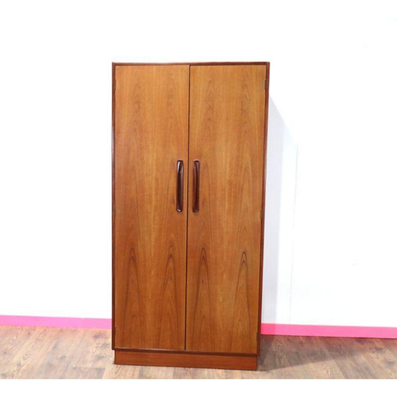 Mid Century Modern Vintage Teak Armoire Wardrobe by G Plan In Good Condition In Los Angeles, CA