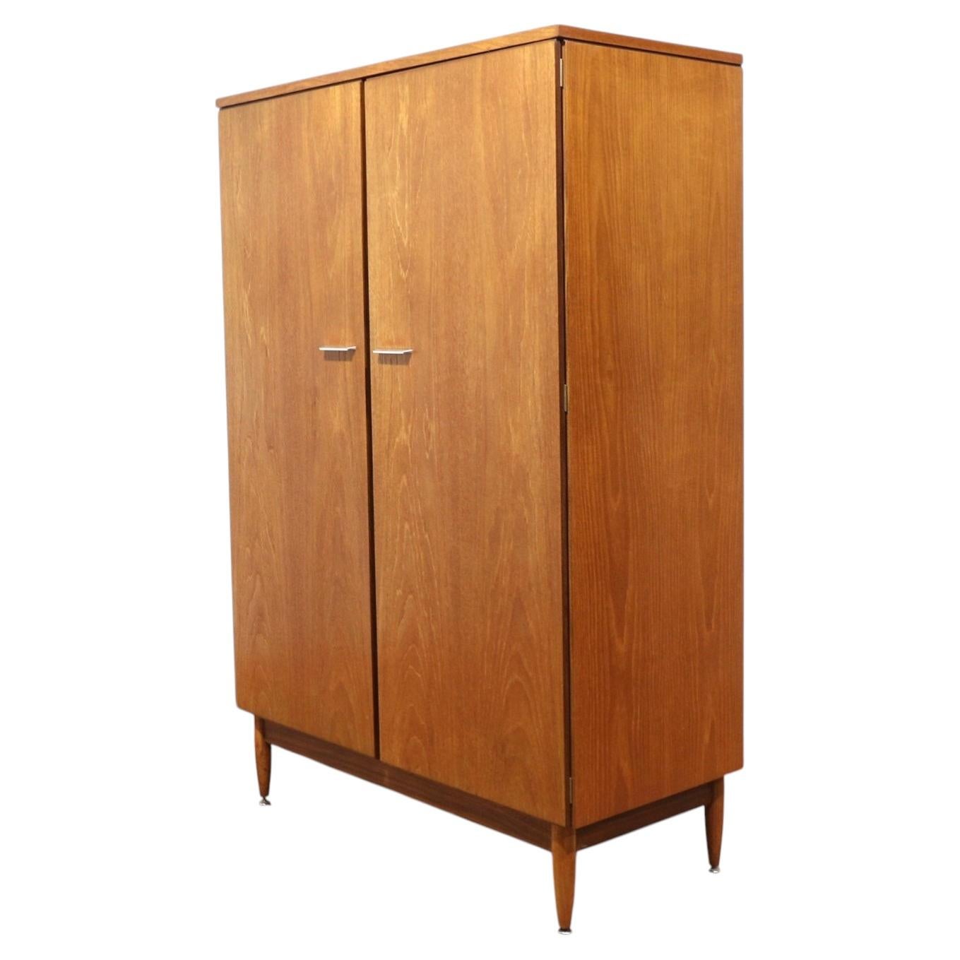Mid Century Modern Vintage Teak Armoire Wardrobe by White and Newton