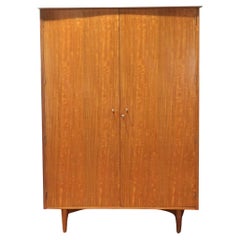 Mid Century Modern Vintage Teak Armoire Wardrobe Danish Style