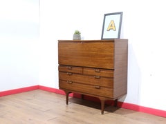 Mid Century Modern Vintage Teak Bar Cart Cocktail Cabinet Dry Bar by Meredew