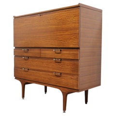 Mid Century Modern Vintage Teak Bar Cart Cocktail Cabinet Dry Bar by Meredew