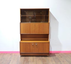 Mid Century Modern Vintage Teak Bookcase China Display Portwood Cabinet