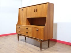 Mid Century Modern Vintage Teak Buffet Tall Credenza Sideboard by G Plan