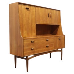 Mid Century Modern Vintage Teak Buffet Tall Credenza Sideboard by G Plan