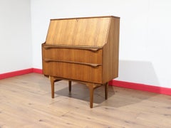 Mid Century Modern Vintage Teak Büro Sekretär Schreibtisch von S Form Danish Style