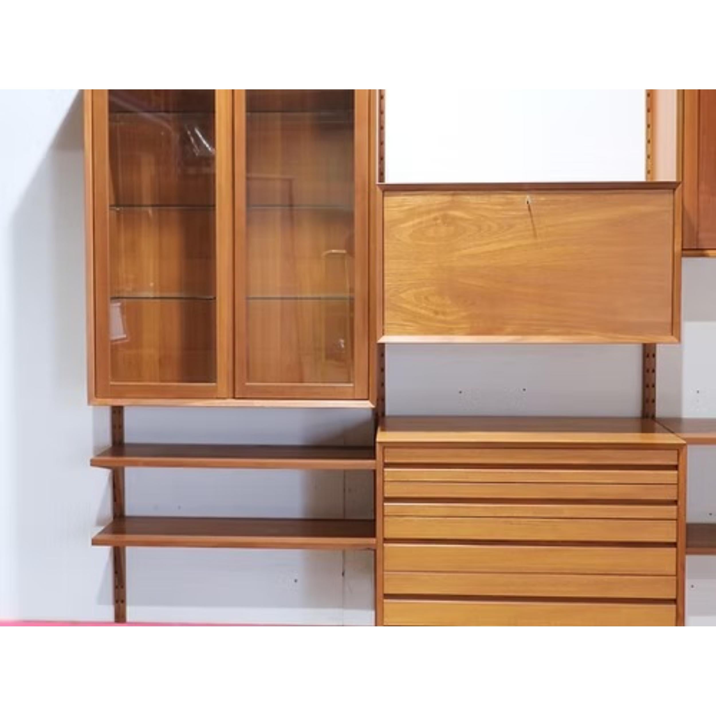 Mid Century Modern Vintage Teak Cado Wand hängende System Regal Einheit Schreibtisch im Angebot 6