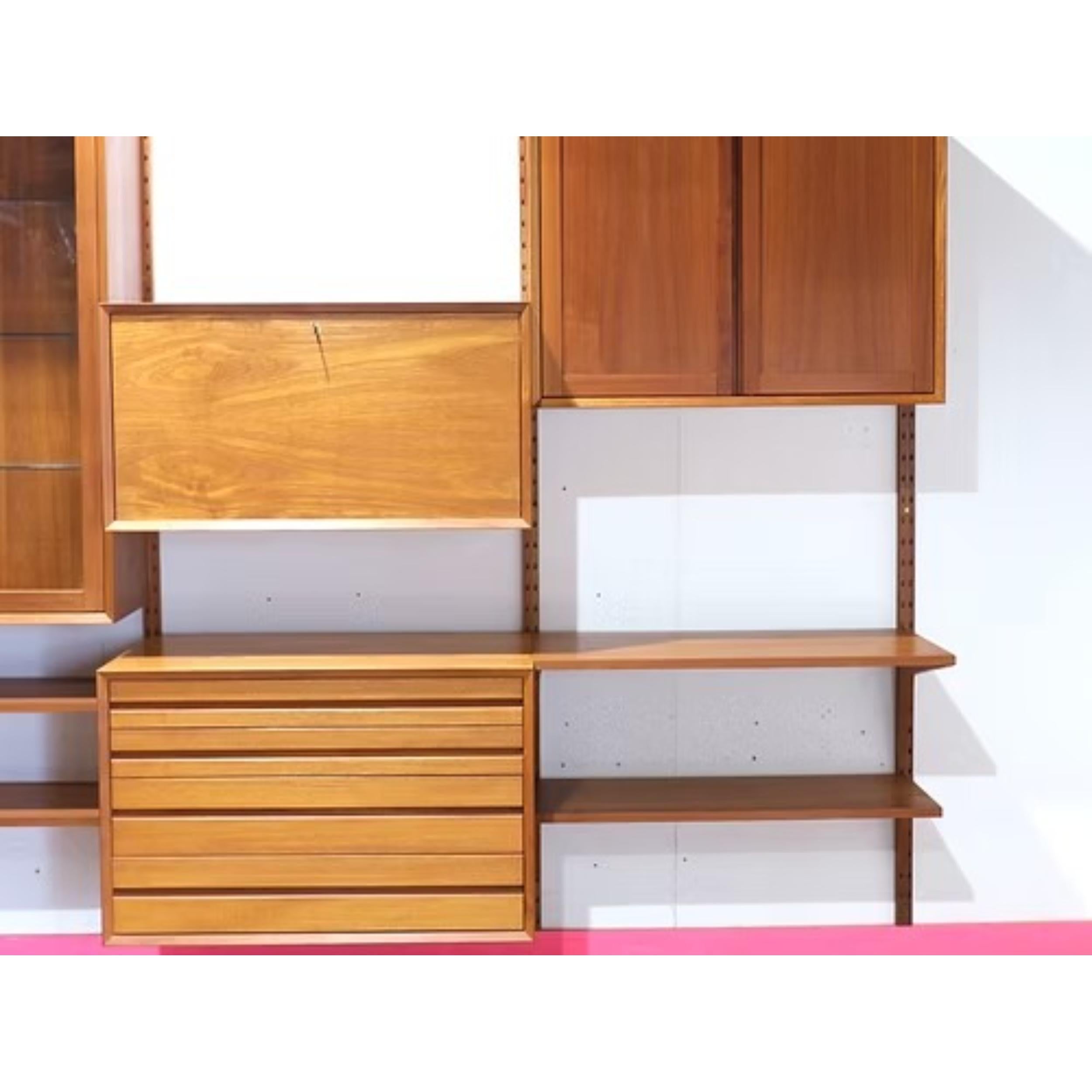 Mid Century Modern Vintage Teak Cado Wand hängende System Regal Einheit Schreibtisch im Angebot 7