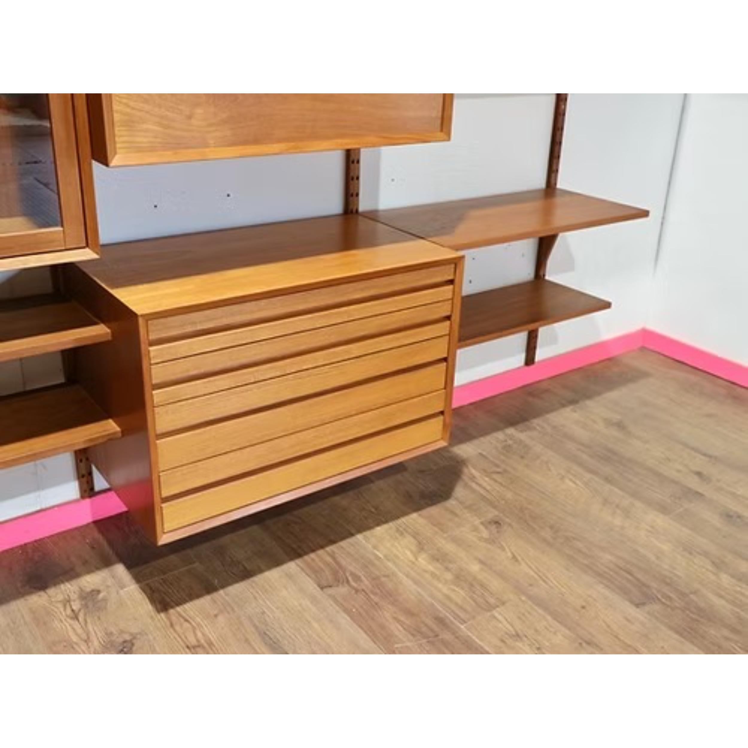 Mid Century Modern Vintage Teak Cado Wand hängende System Regal Einheit Schreibtisch (20. Jahrhundert) im Angebot