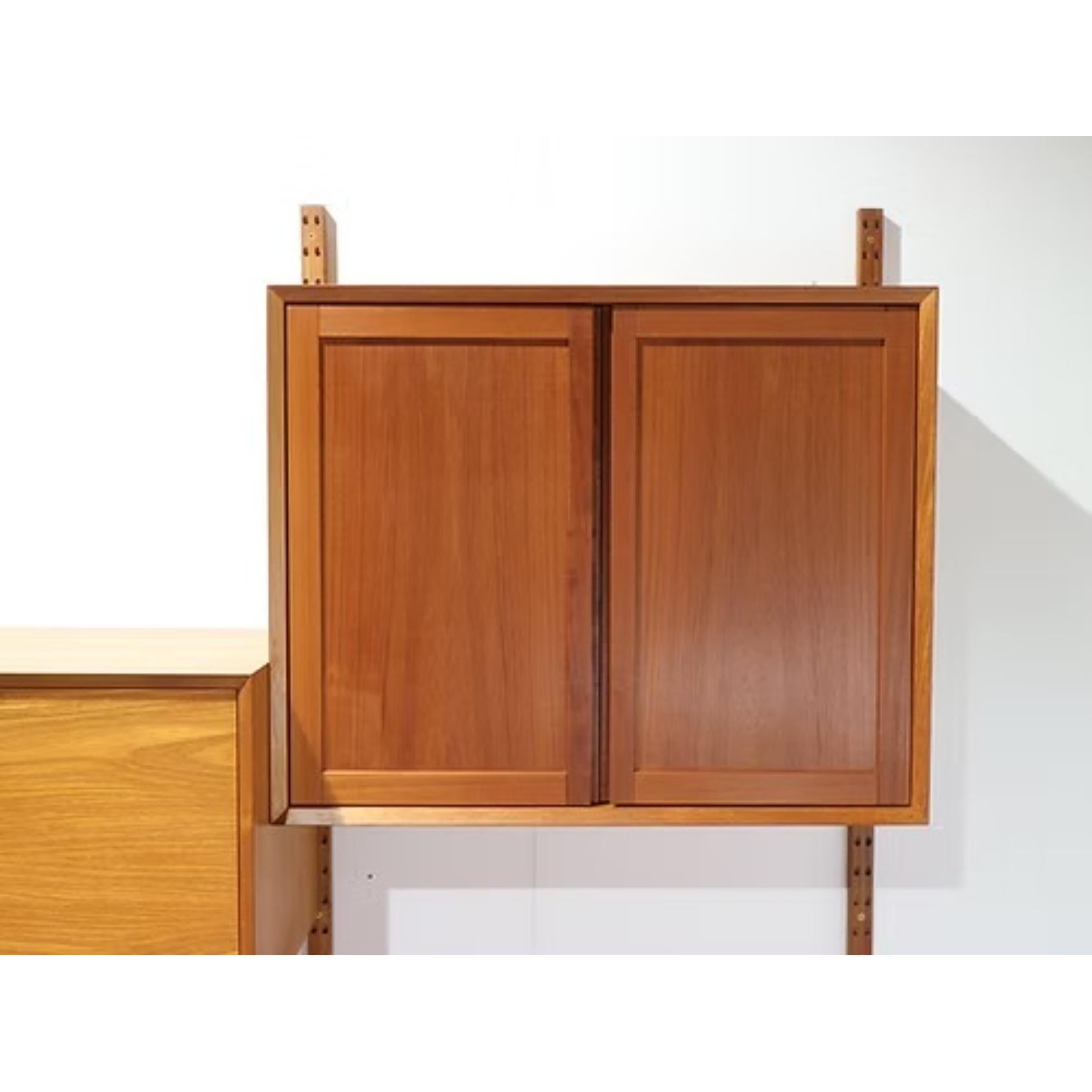 Mid Century Modern Vintage Teak Cado Wand hängende System Regal Einheit Schreibtisch (Teakholz) im Angebot