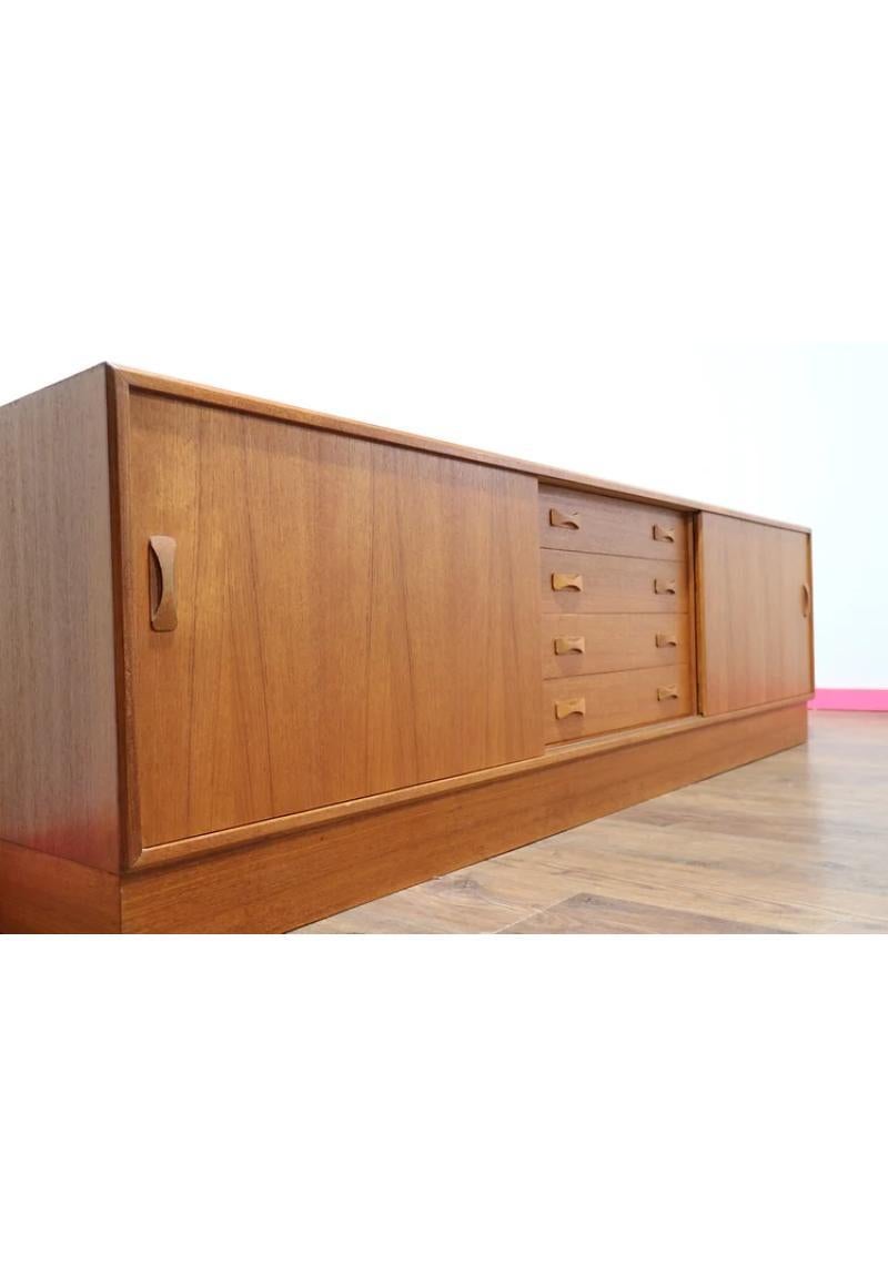 Danish Mid Century Modern Vintage Teak Credenza Buffet Sideboard by Clausen and Son