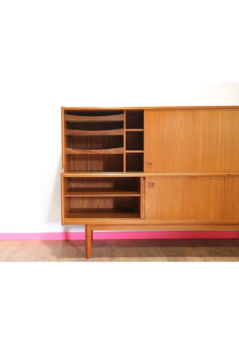 20th Century Mid Century Modern Vintage Teak Credenza Buffet Sideboard by Johannes Anderson For Sale