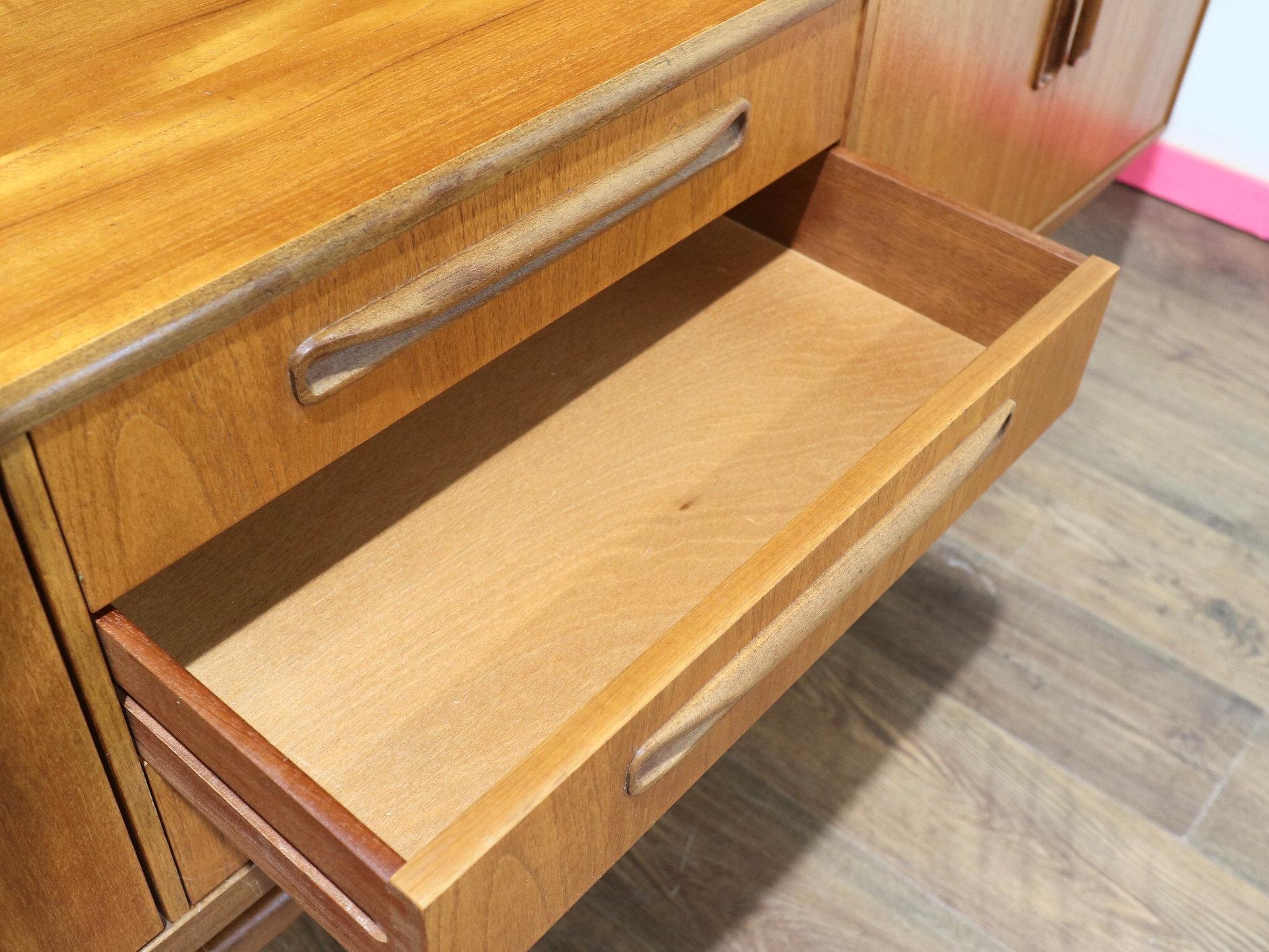 Mid Century Modern Vintage Teak Credenza Sideboard Buffet by G Plan Danish Style For Sale 4