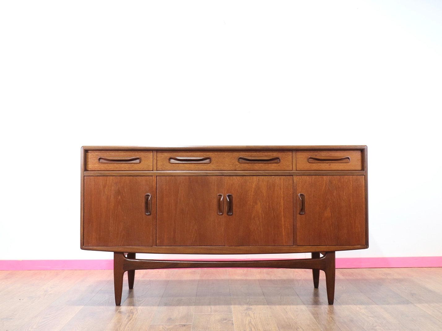 British Mid Century Modern Vintage Teak Credenza Sideboard buffet by G Plan Danish Style