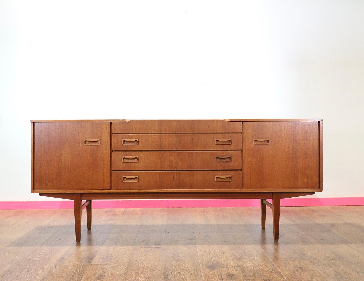 Aparador Credenza Vintage Mid Century Modern Teak de Beautility Danish Style 3