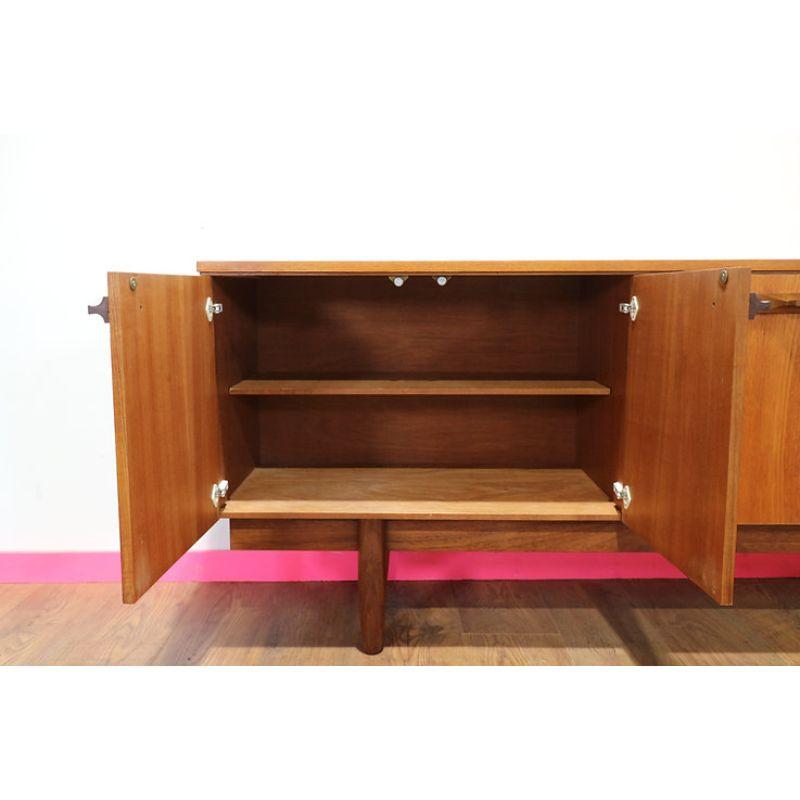 Mid Century Modern Vintage Teak Credenza Sideboard by Beautility Danish Style In Good Condition In Los Angeles, CA