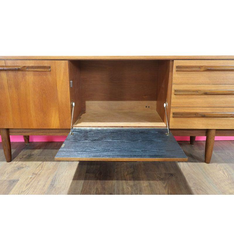 20th Century Mid Century Modern Vintage Teak Credenza Sideboard by Beautility Danish Style