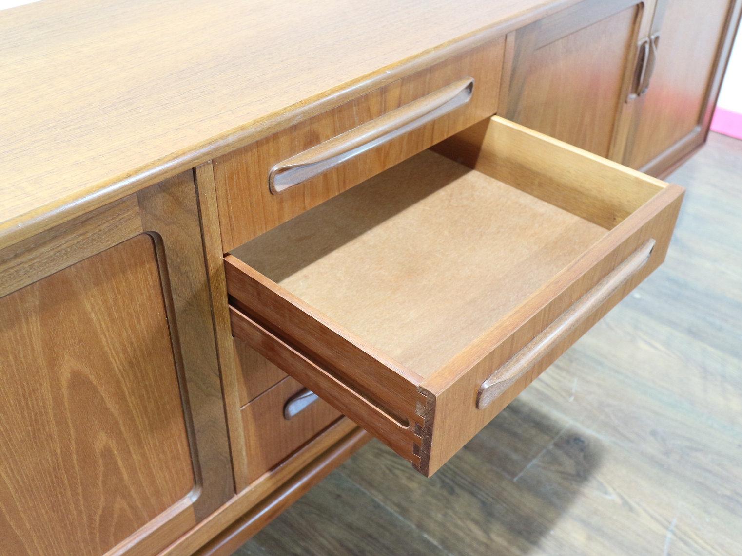 Mid Century Modern Vintage Teak Credenza Sideboard by G Plan Danish Style In Good Condition In Los Angeles, CA