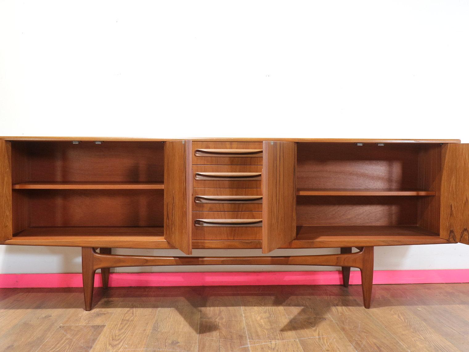 Mid Century Modern Vintage Teak Credenza Sideboard by G Plan Danish Style 2