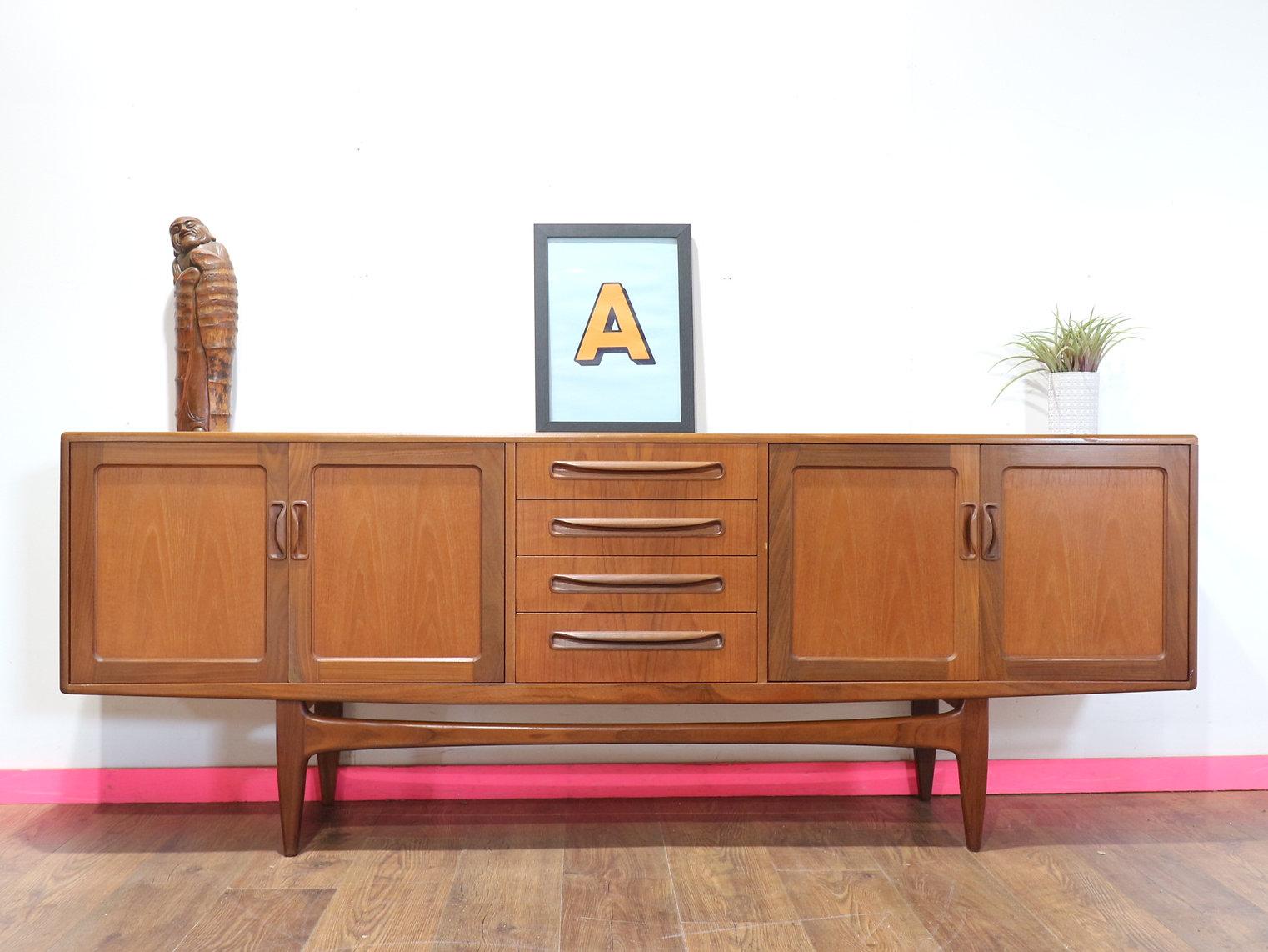 Mid Century Modern Vintage Teak Credenza Sideboard by G Plan Danish Style 3