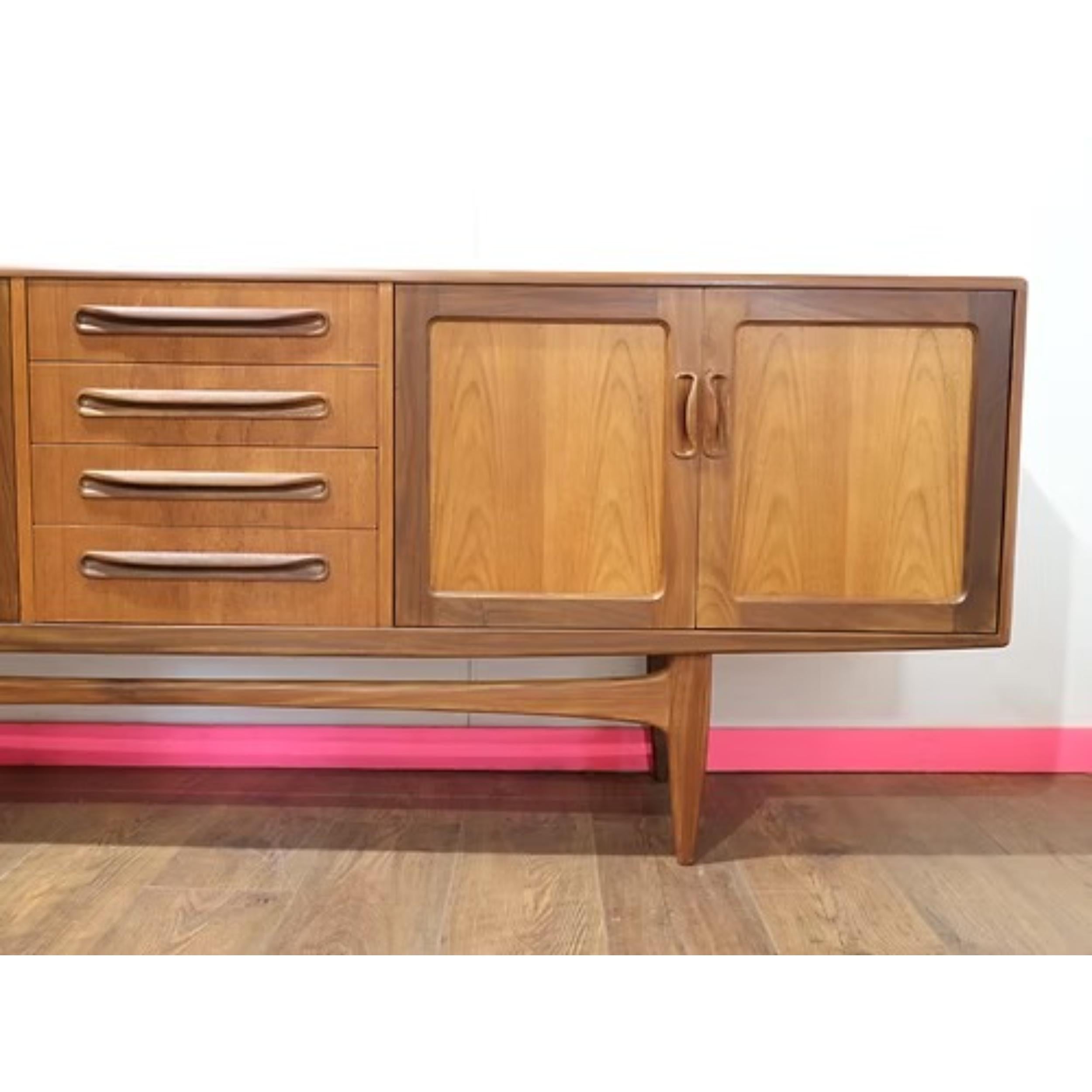 Mid Century Modern Vintage Teak Credenza Sideboard by G Plan For Sale 7