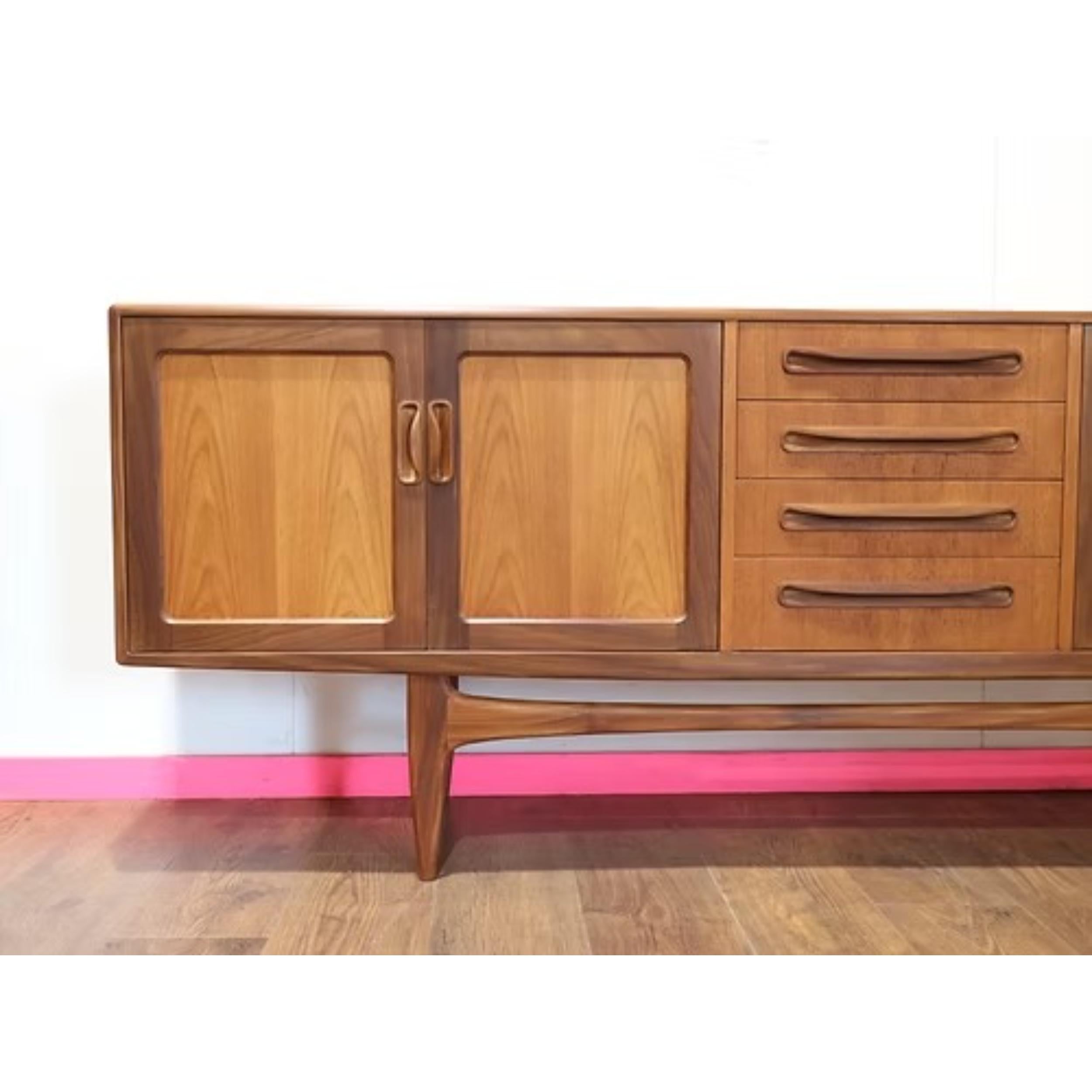 Mid Century Modern Vintage Teak Credenza Sideboard by G Plan For Sale 8