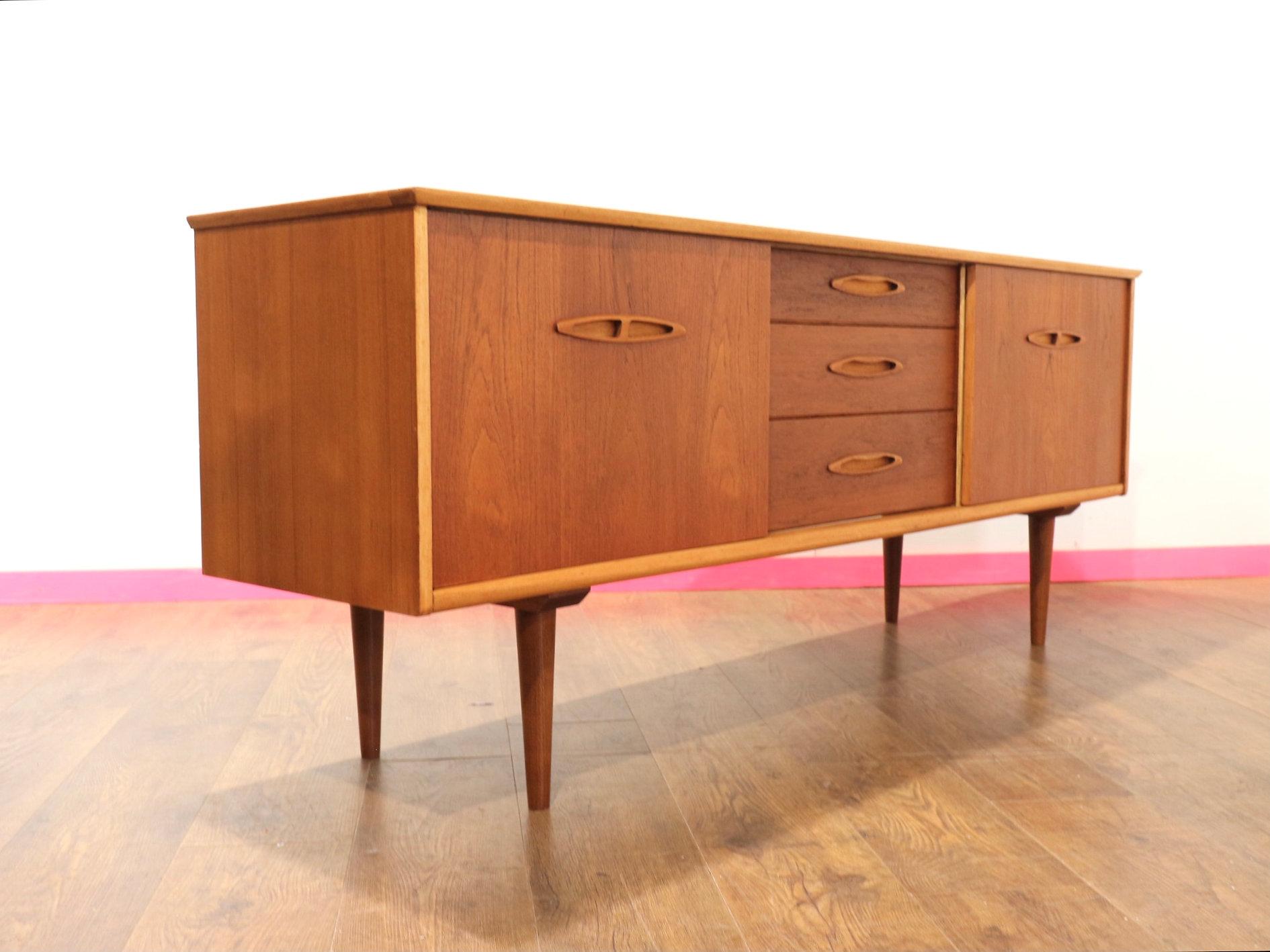 Mid Century Modern Vintage Teak Credenza Sideboard by Jentique Danish Style 8