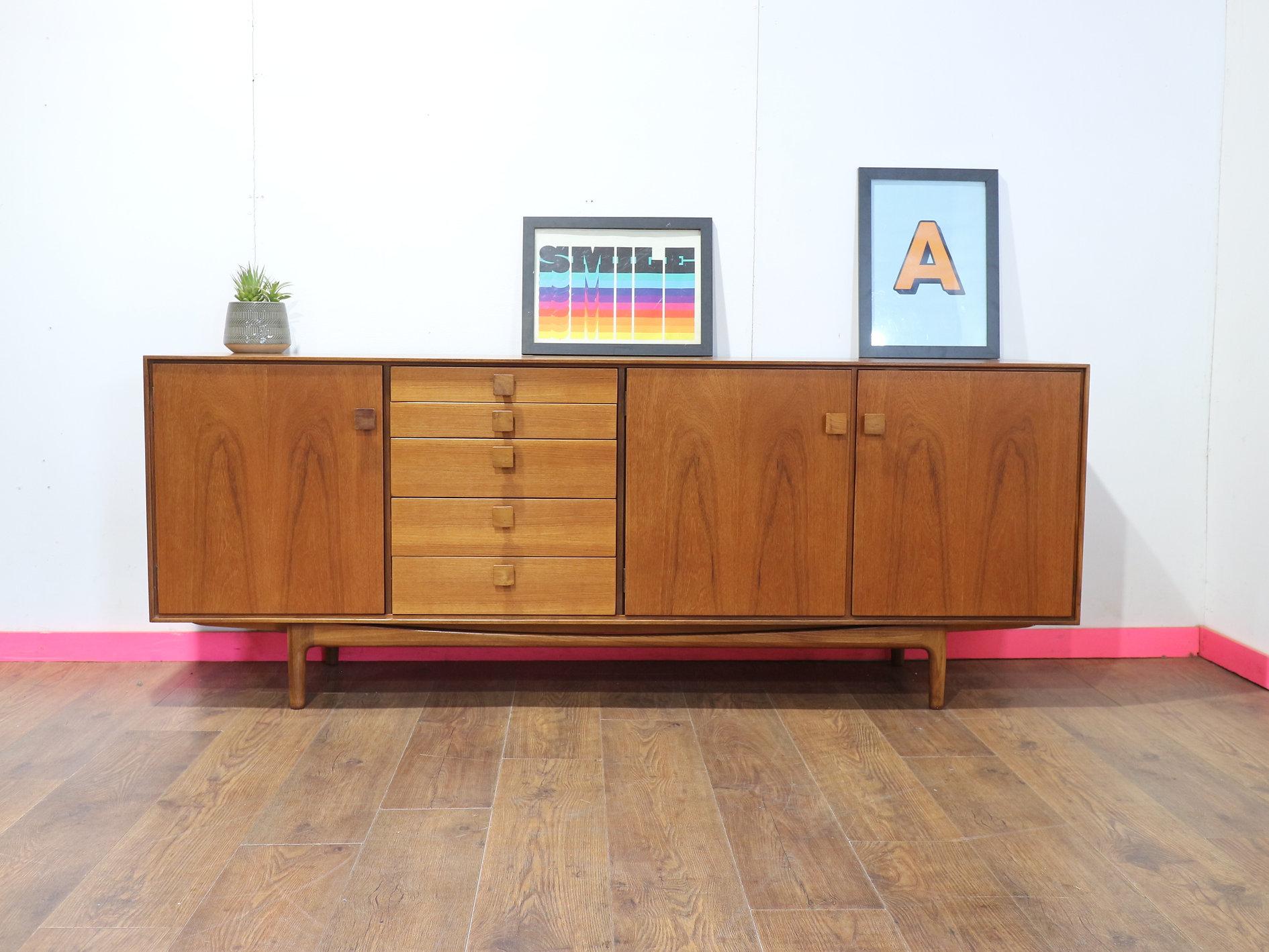 Mid Century Modern VIntage Teak Credenza Sideboard by Kofod Larsen for G Plan For Sale 10