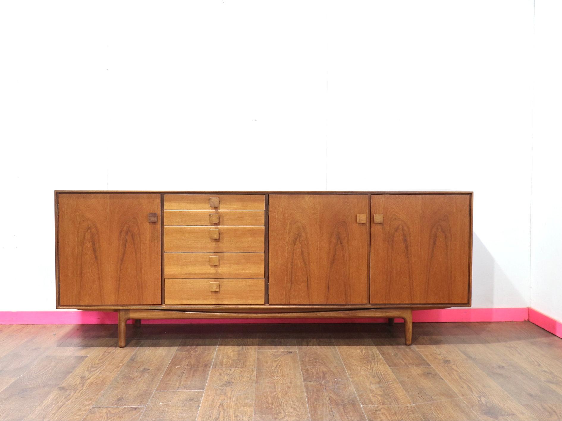 British Mid Century Modern VIntage Teak Credenza Sideboard by Kofod Larsen for G Plan For Sale