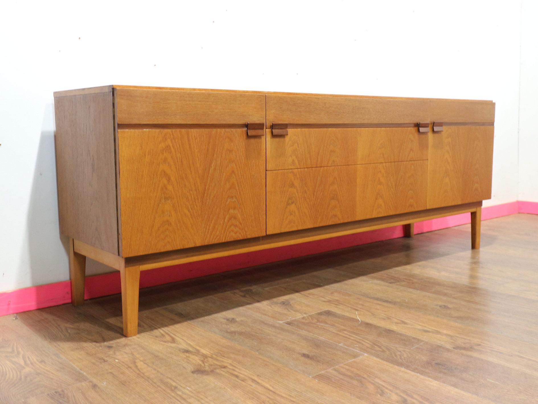 Mid Century Modern Vintage Teak Credenza Sideboard by Nathan Danish Style For Sale 7