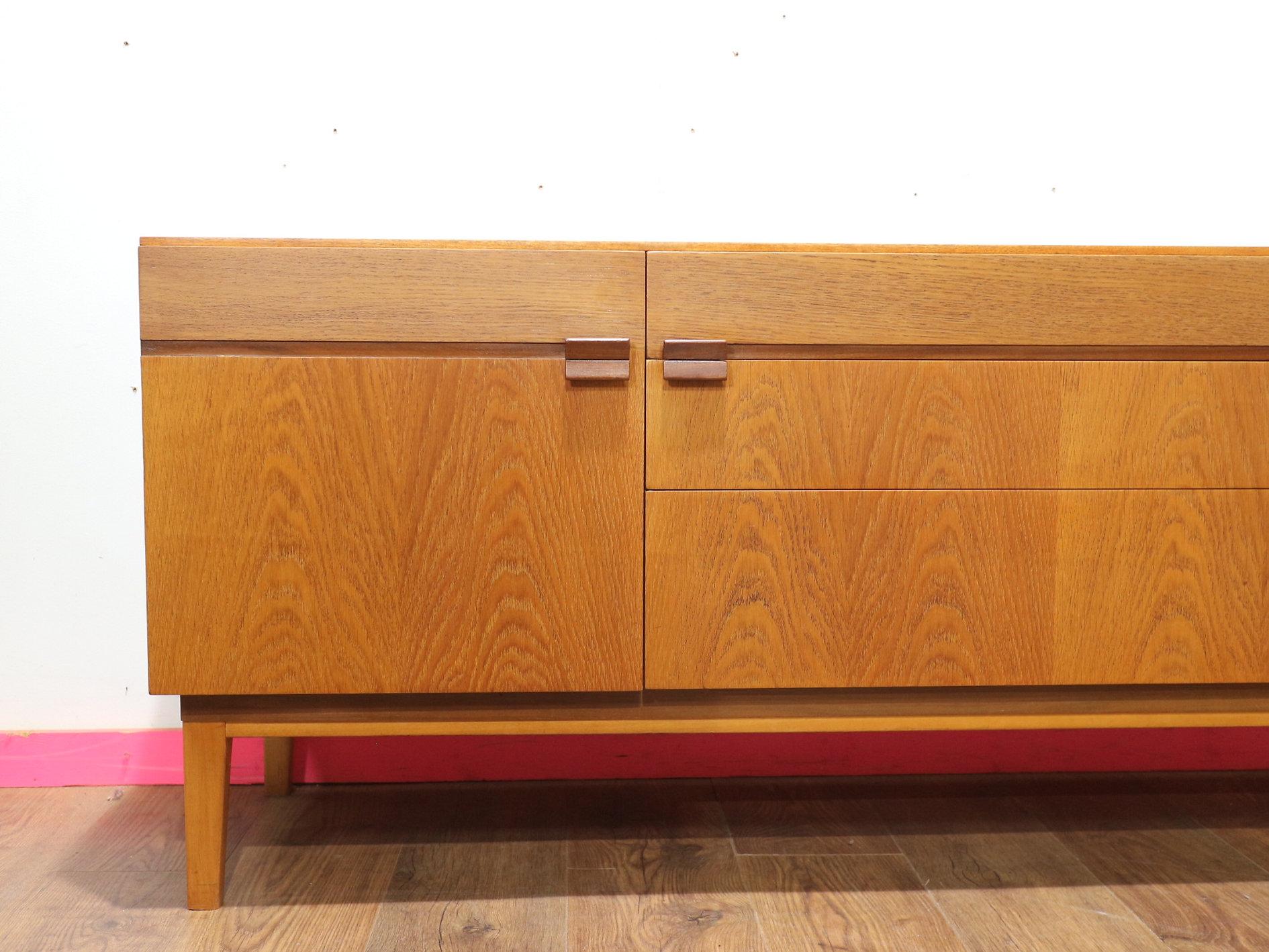 Mid Century Modern Vintage Teak Credenza Sideboard by Nathan Danish Style For Sale 8