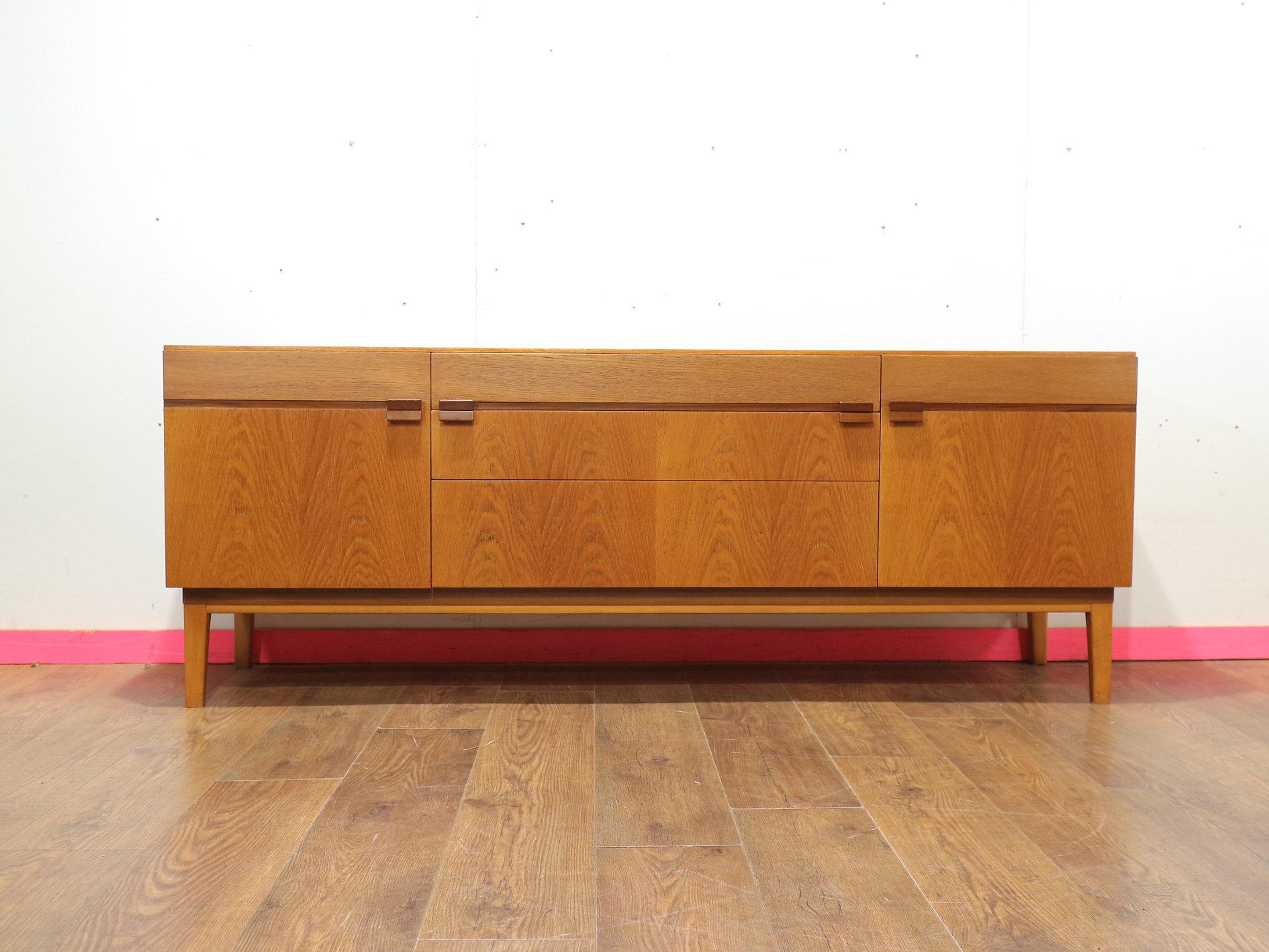 Mid Century Modern Vintage Teak Credenza Sideboard by Nathan Danish Style For Sale 9