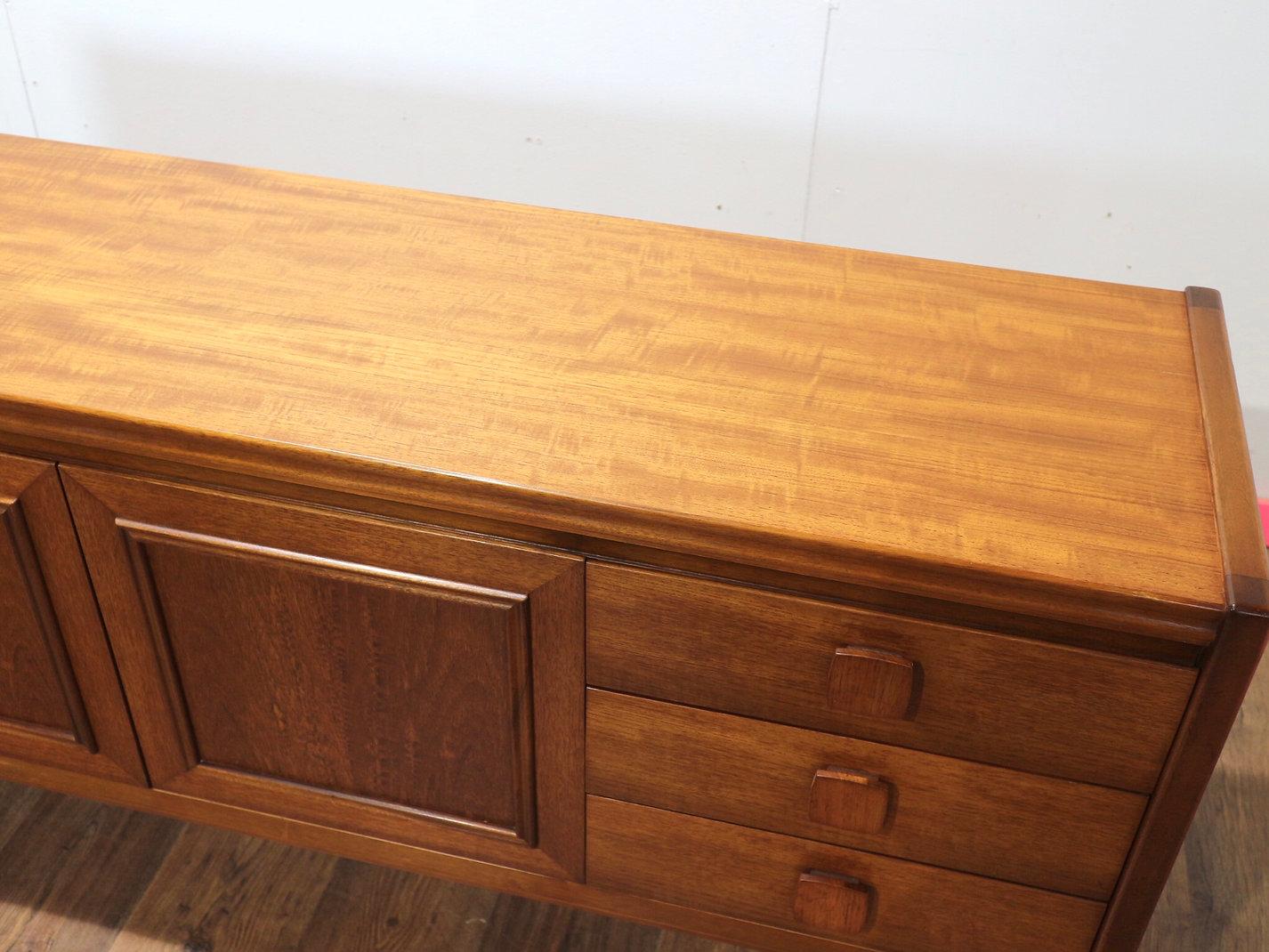 British Mid Century Modern Vintage Teak Credenza Sideboard by Nathan Danish Style