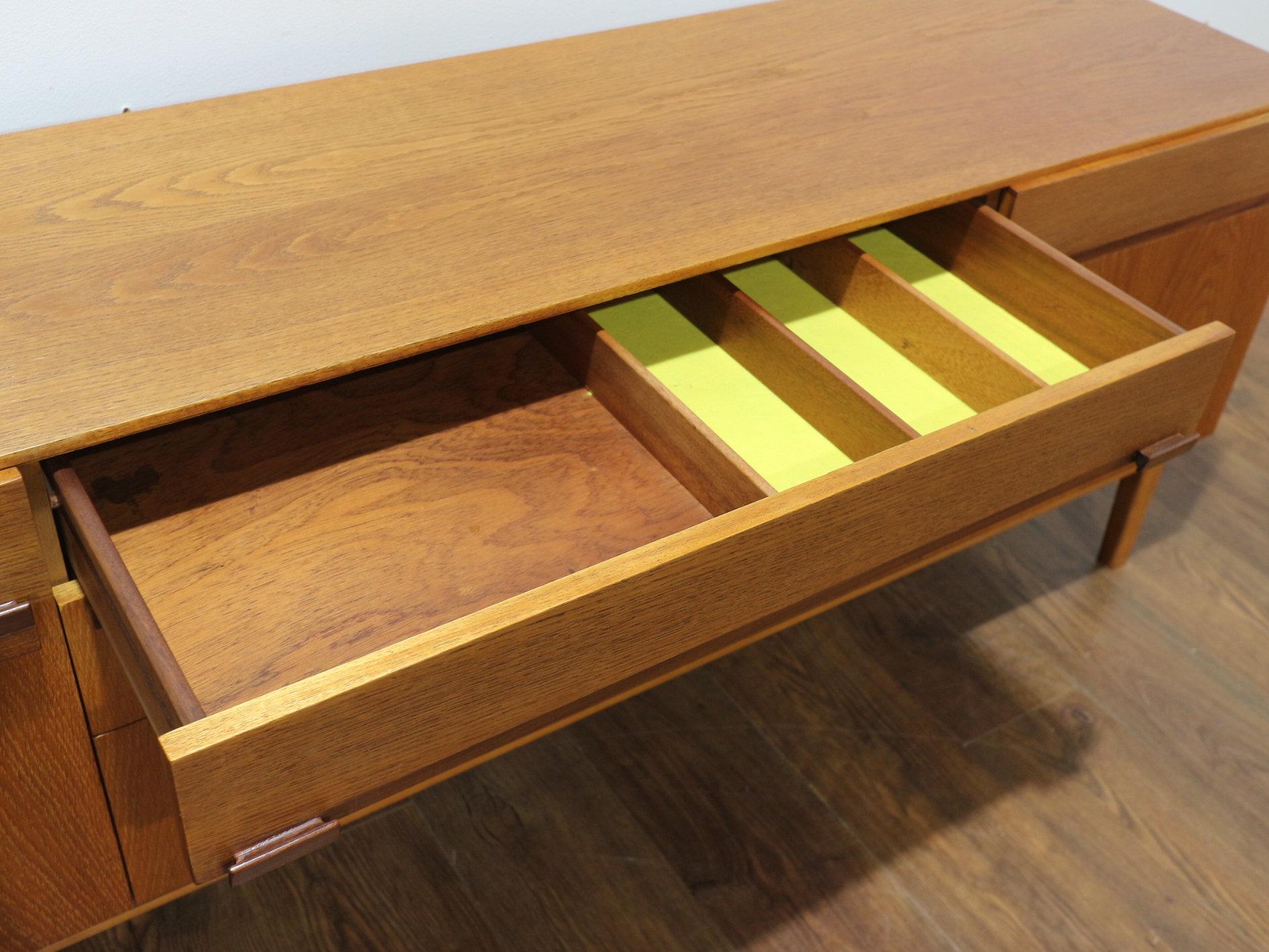 Mid Century Modern Vintage Teak Credenza Sideboard by Nathan Danish Style For Sale 1