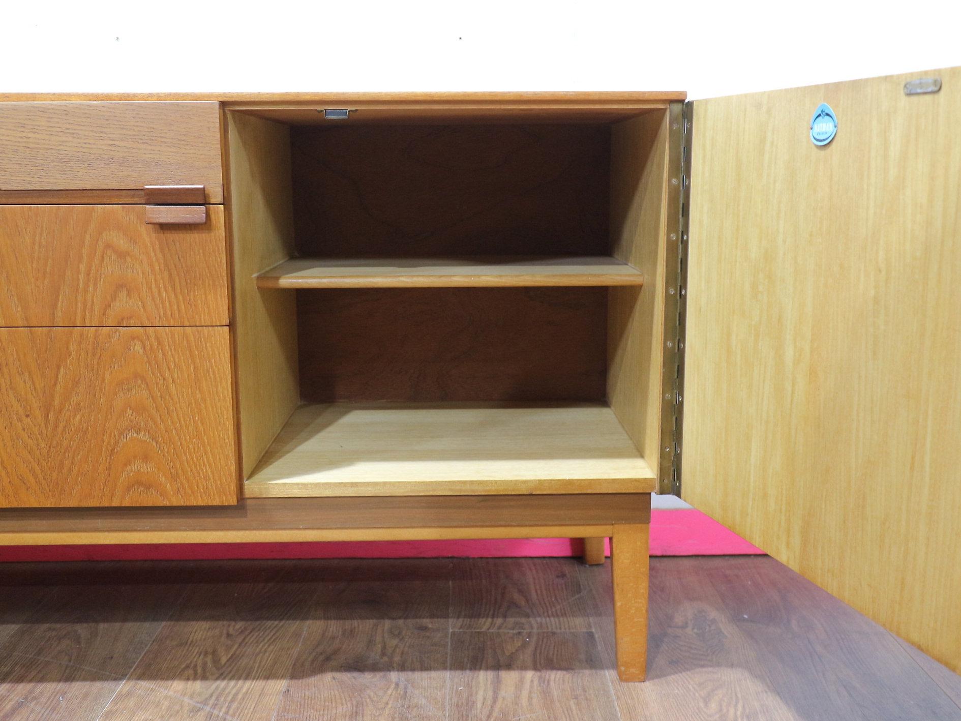 Mid Century Modern Vintage Teak Credenza Sideboard by Nathan Danish Style For Sale 3
