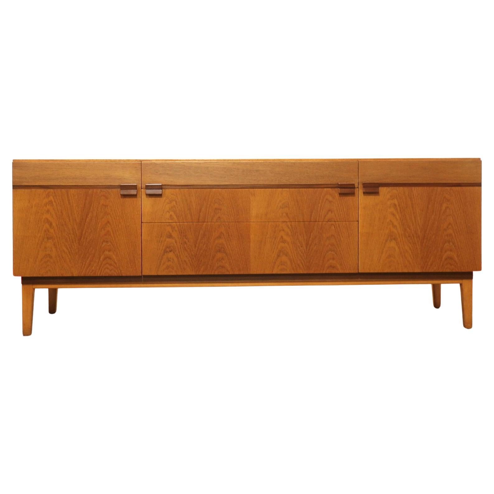 Mid Century Modern Vintage Teak Credenza Sideboard by Nathan Danish Style For Sale