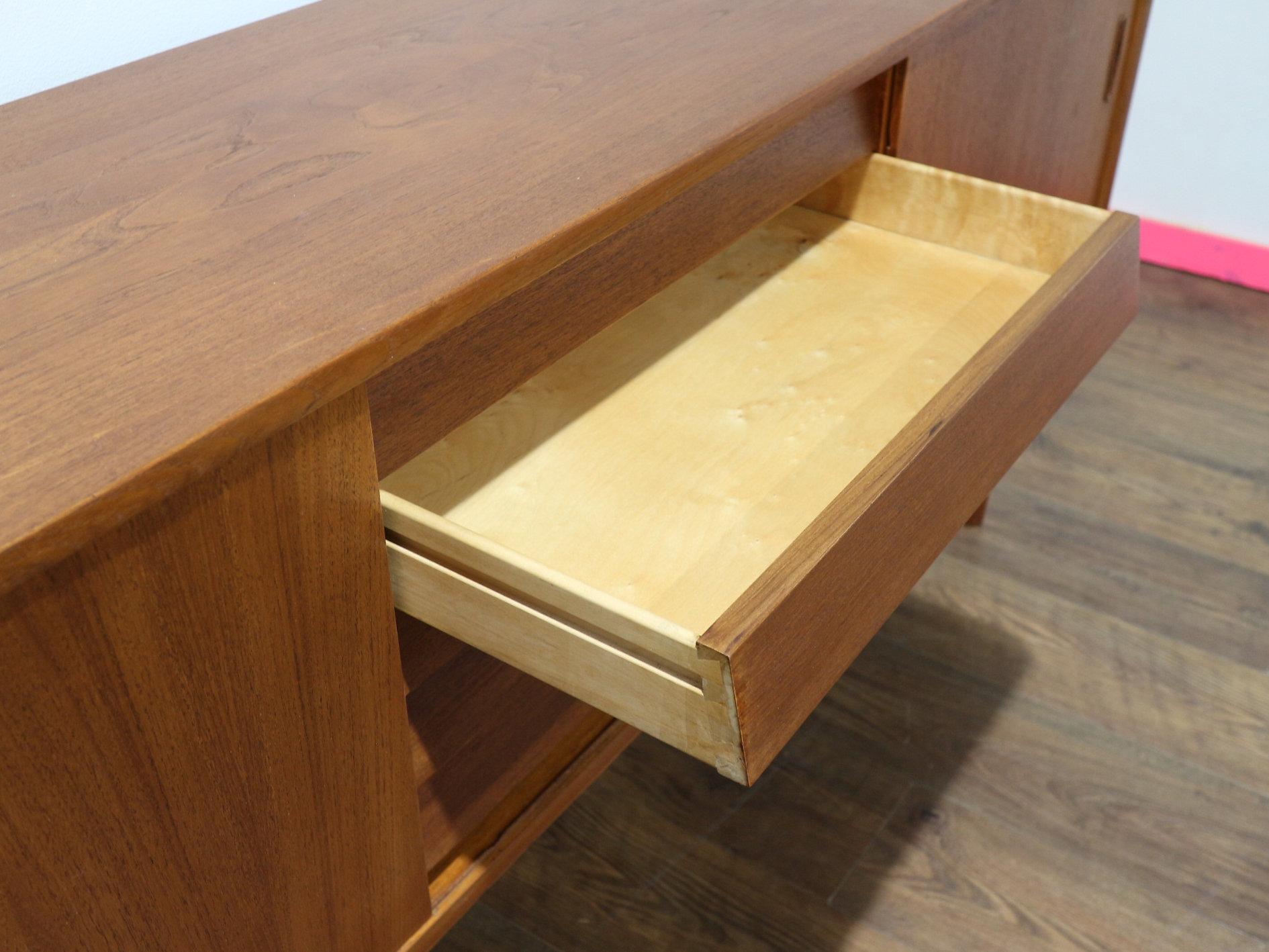 Mid Century Modern Vintage Teak Credenza Sideboard by Nils Jonsson Scandinavian For Sale 4
