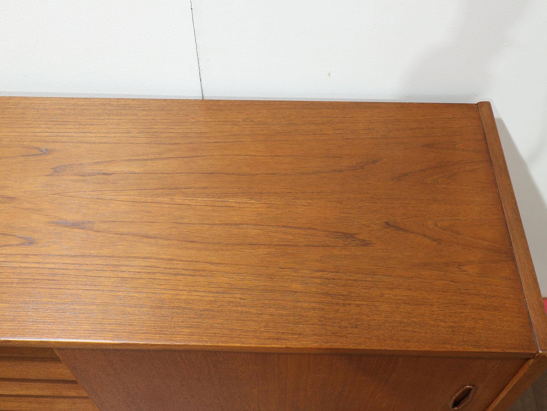 20th Century Mid Century Modern Vintage Teak Credenza Sideboard by Nils Jonsson Scandinavian For Sale