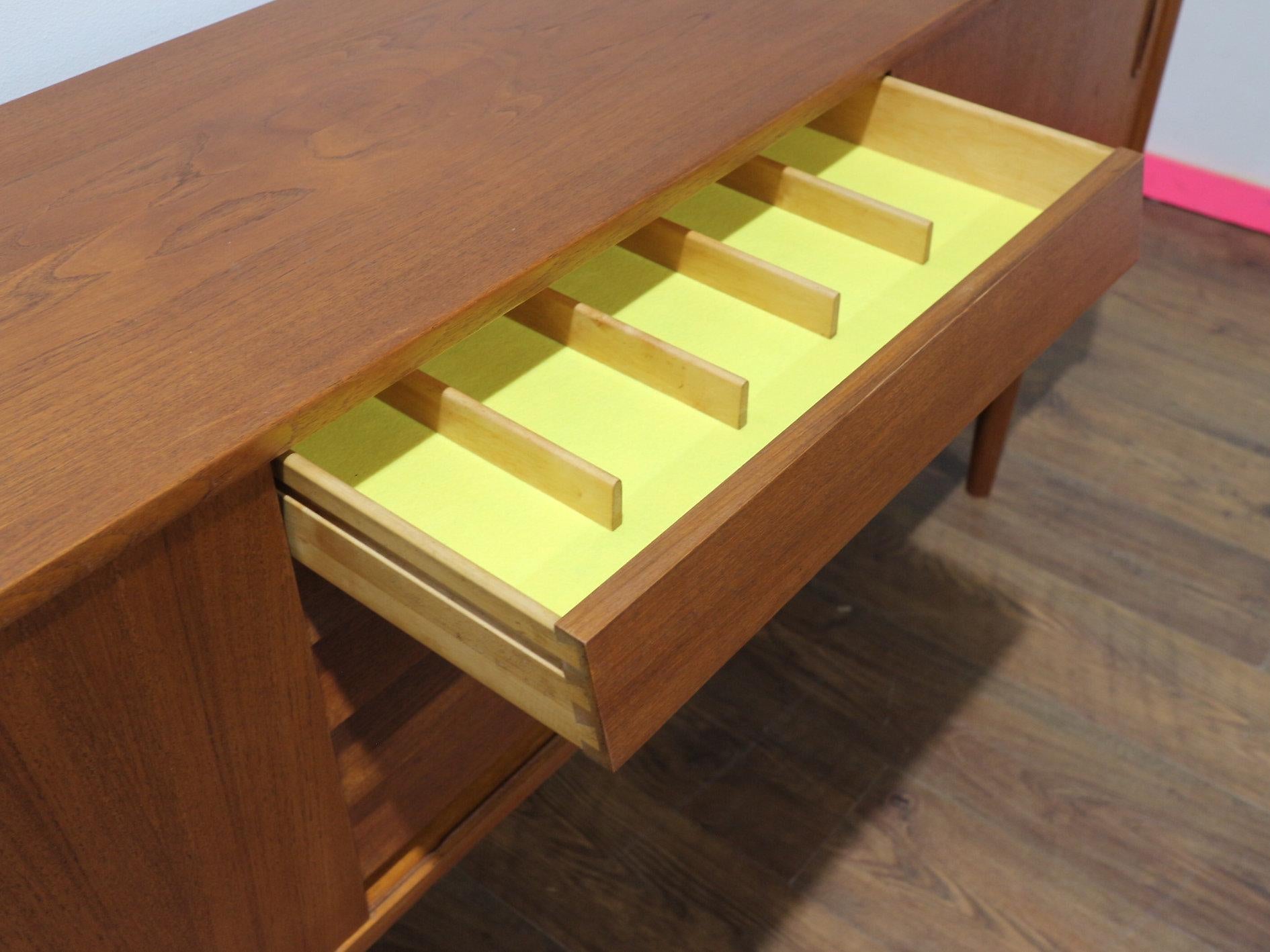 Mid Century Modern Vintage Teak Credenza Sideboard by Nils Jonsson Scandinavian For Sale 2