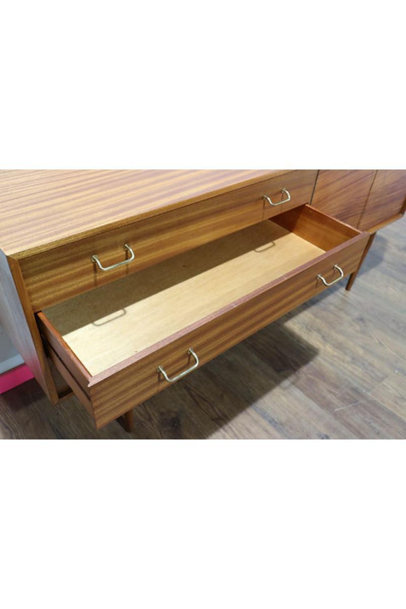 Mid Century Modern Vintage Teak Credenza Sideboard by Uniflex Danish Style 3